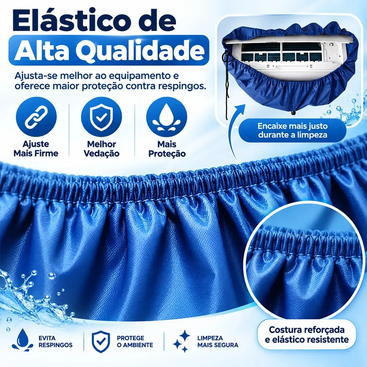 Bolsa Coletora Limpeza De Ar Condicionado Até 30k Btus Azul