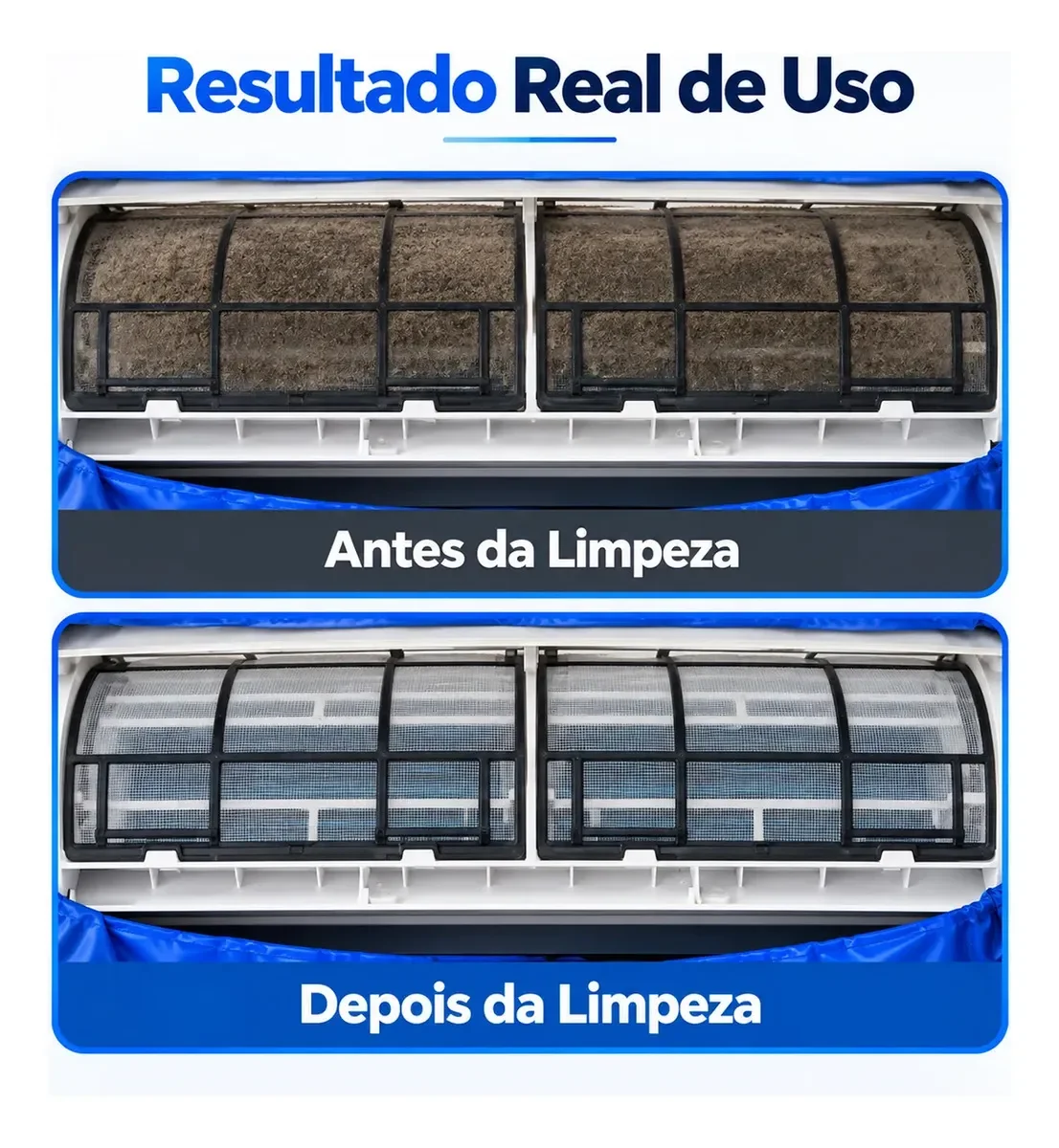 Bolsa Coletora Limpeza De Ar Condicionado Até 30k Btus Azul