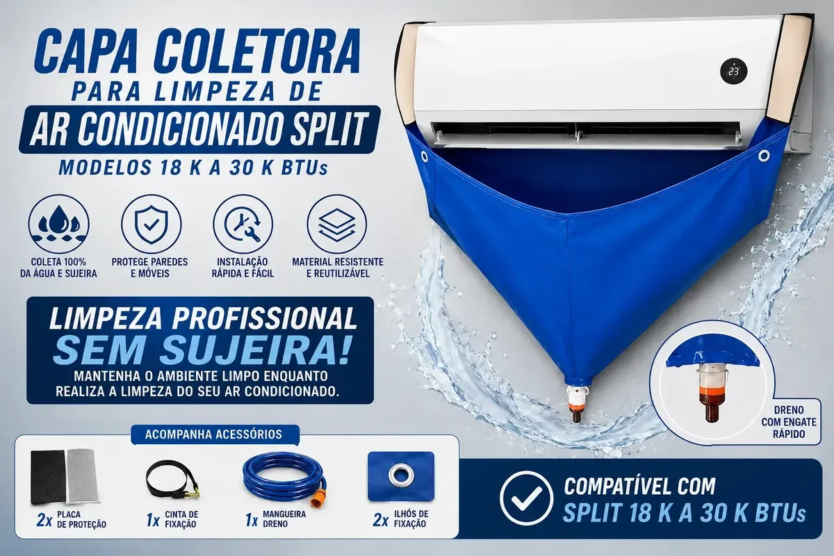 Bolsa Limpeza Ar Condicionado 18k A 30k Reforçada Azul