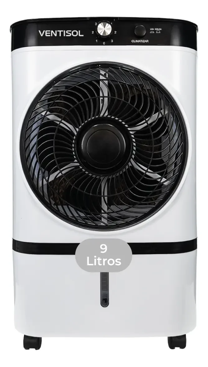 Climatizador Evaporativo 9 Litros Gelo Filtro Colmeia Portátil Silencioso 65w Para Quartos, Escritórios, Lojas E Clima Seco
