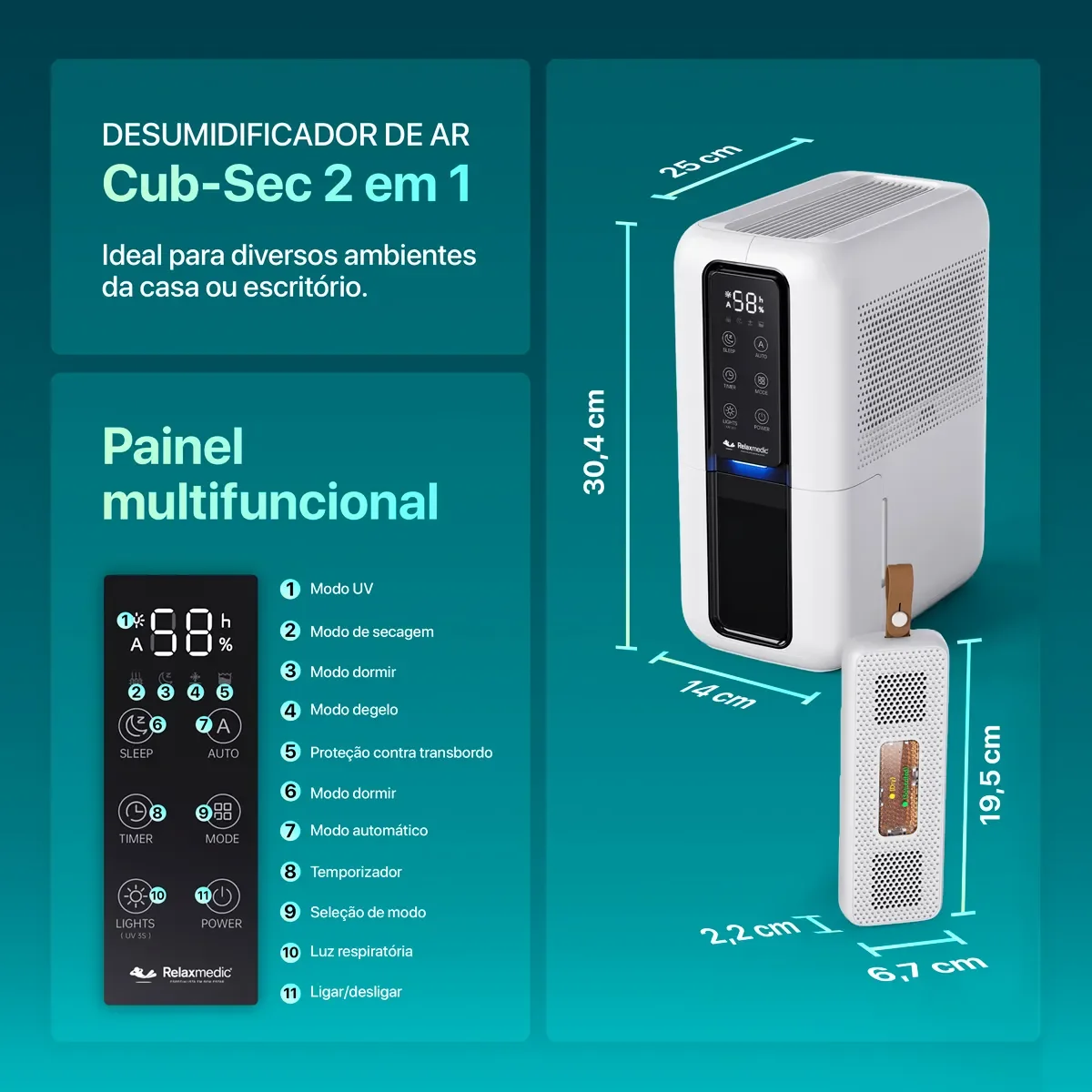 Desumidificador De Ar Cub-sec2 Em 1 Branco 127/220v