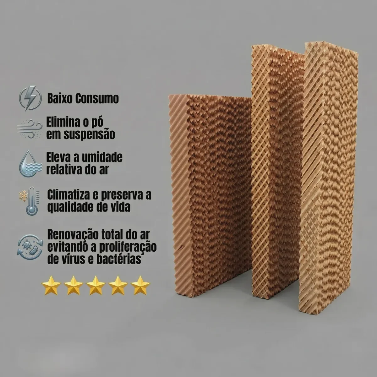 Filtro Climatizador 3 Placa Colmeia 45 70 100 Litros Cli Pro