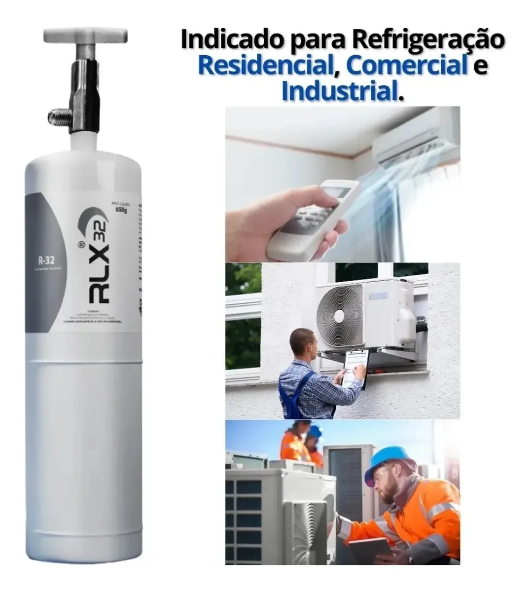 Fluido Gás Refrigerante R32 650g + Válvula Dosadora Ar Cond