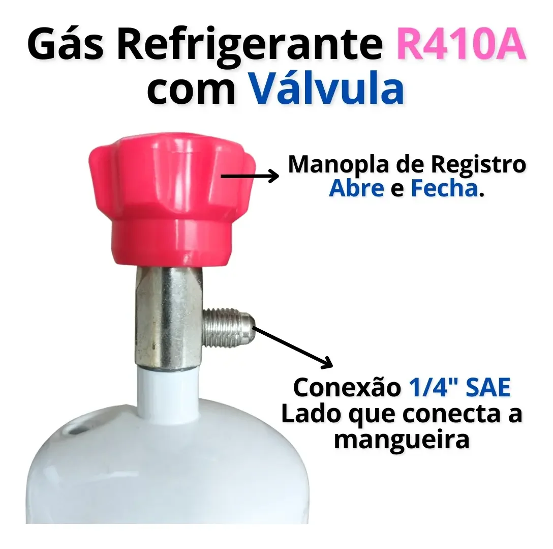 Fluido Refrigerante R410a 750g Com Válvula Ar Condicionado