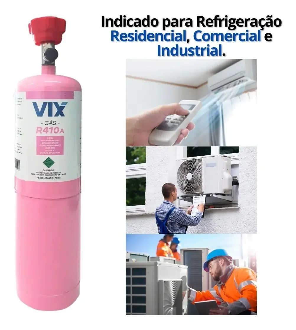 Fluido Refrigerante R410a 750g Com Válvula Ar Condicionado