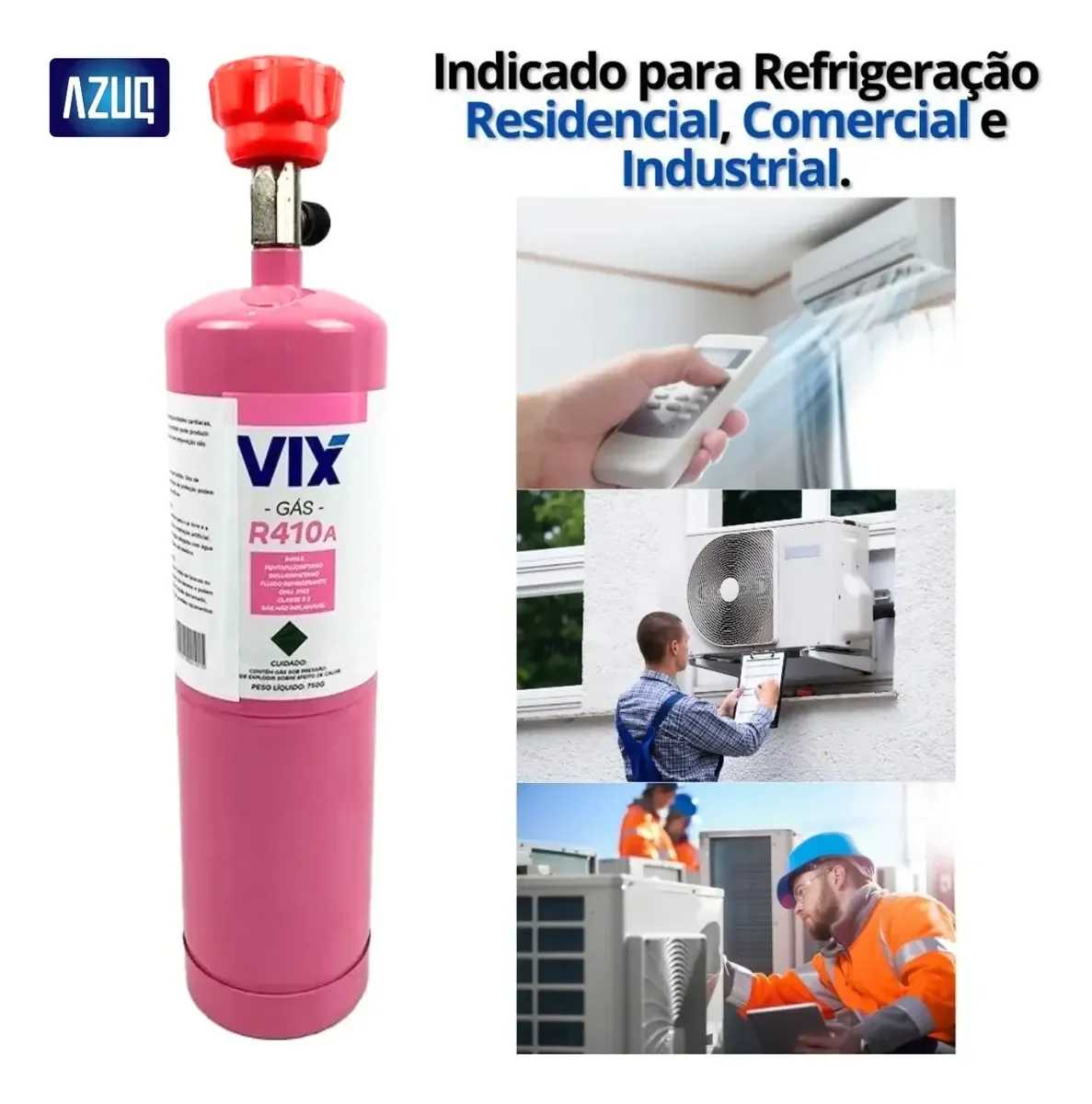 Gas R410a Refrigerante Com Válvula Ar Condicionado 750g
