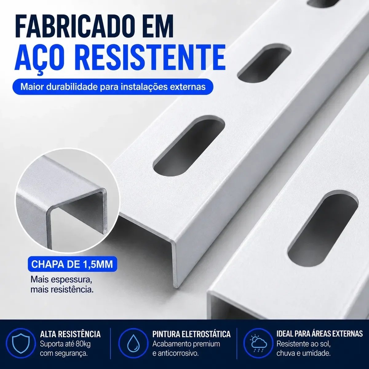 Kit 5 Suportes 450mm Ar Cond Split 12 A 30.000 Btus Ate 80kg