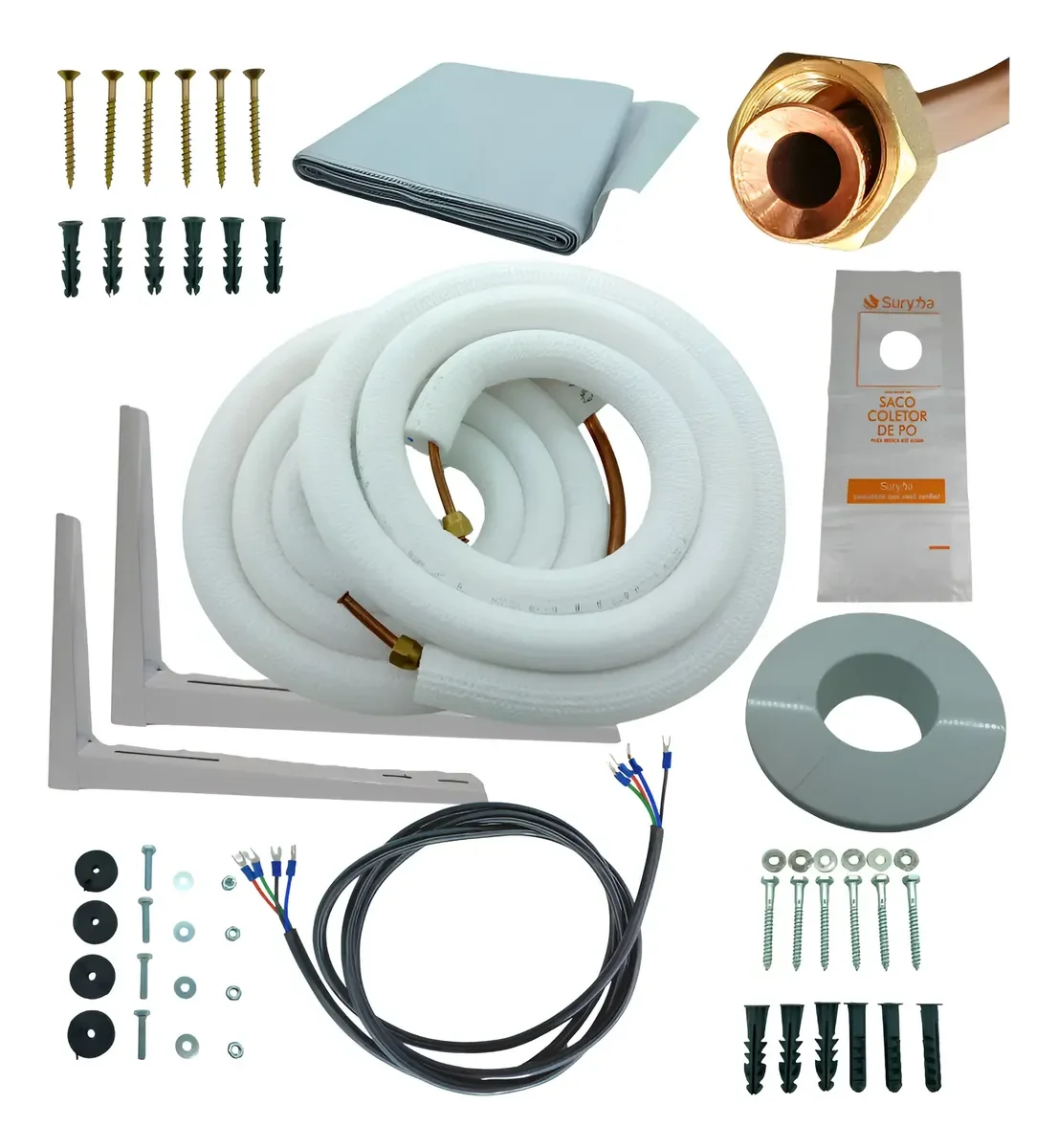 Kit Instalação Ar Inverter 9000/12000 Btus 3m Com Suporte