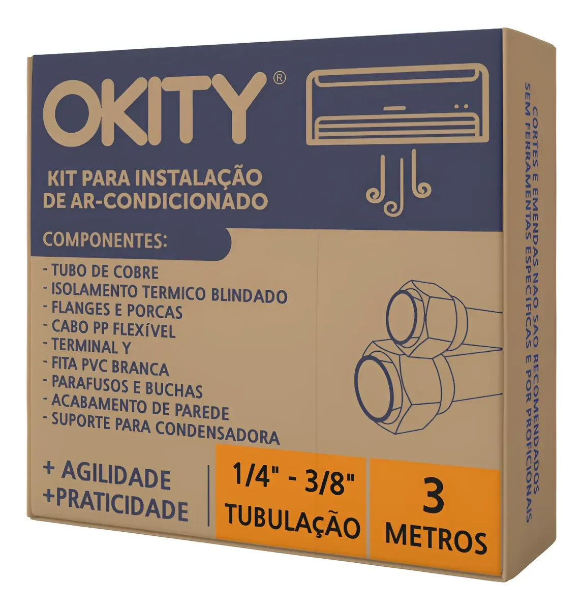 Kit Instalação Ar Split Voice Dual Inverter 12.000 - 3mts