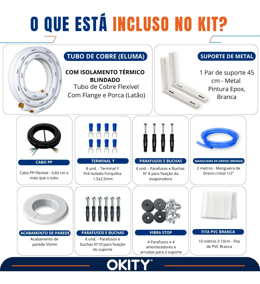 Kit Instalação Ar Split Voice Dual Inverter 12.000 - 3mts