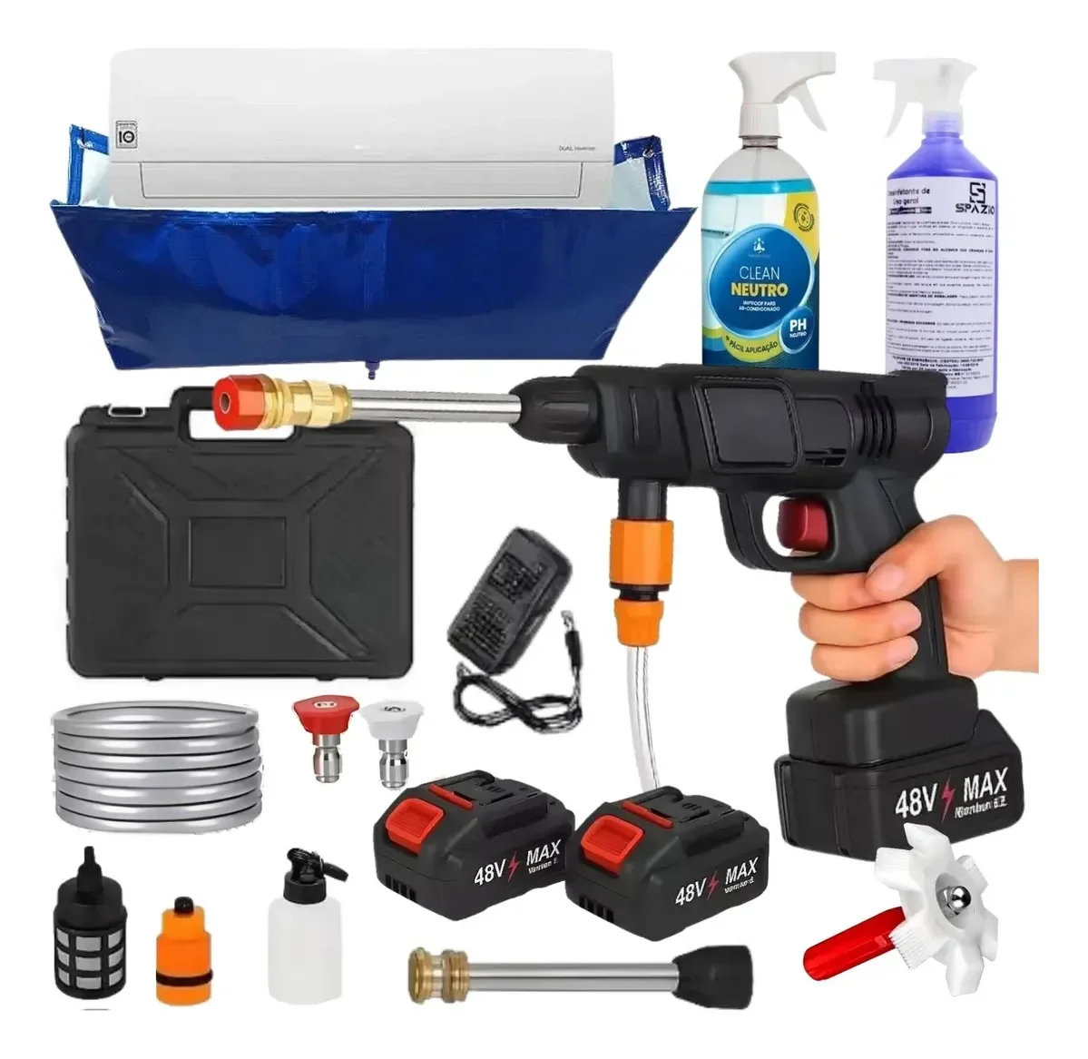 Kit Limpeza P/ Ar Split - Pistola Alta Pressão Profissional 127/220v