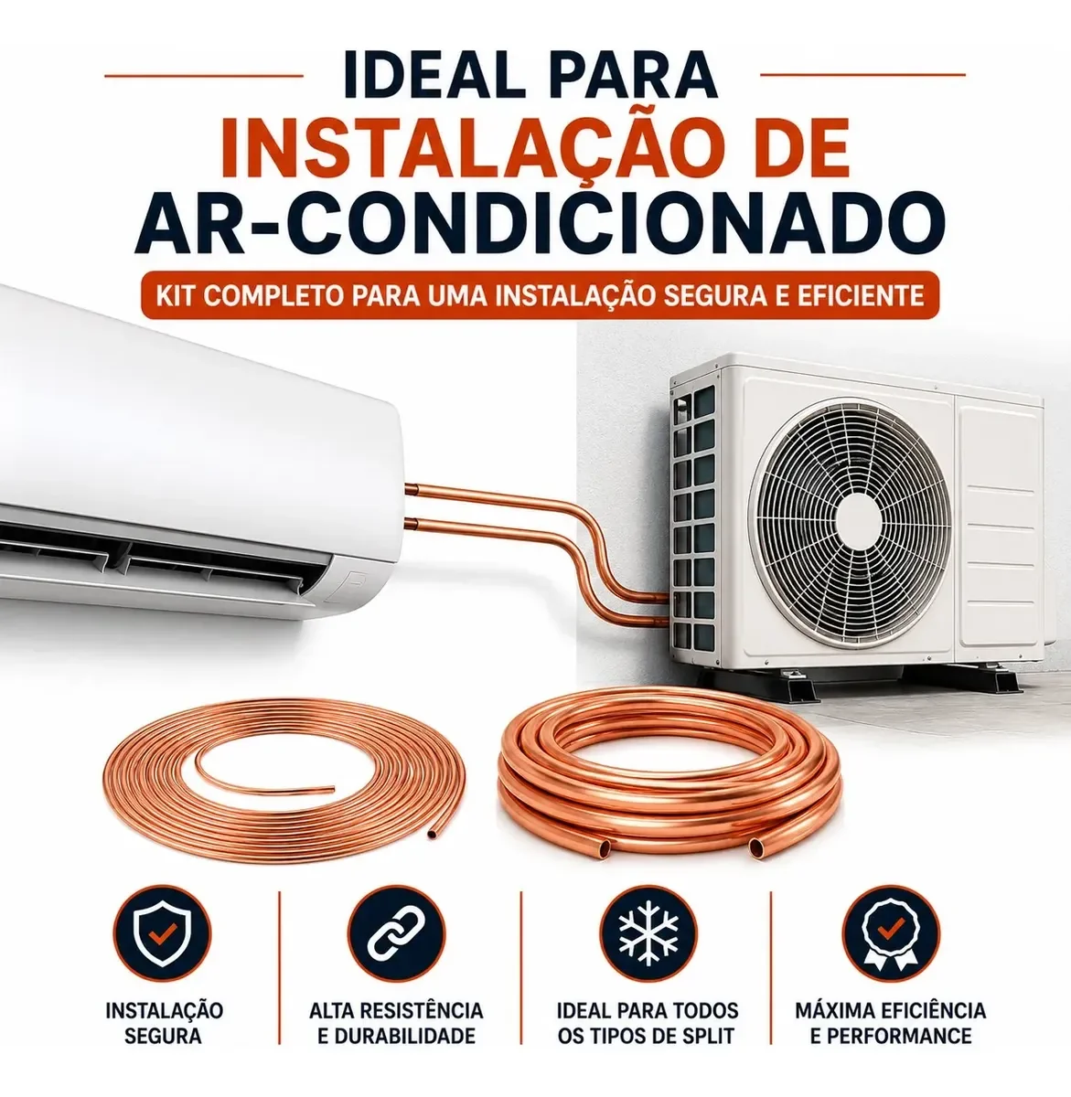 Kit Tubo Cobre Flexível 1/4 + 3/8 (panqueca De 15m Cada)