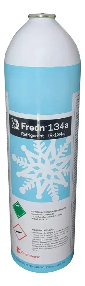 Refil S/ Válvula Refrigerante R134a 1kg Ar Condicionado Auto