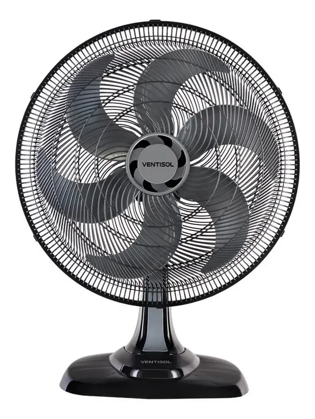Ventilador De Mesa Turbo 50cm Com 6 Pás Oscilante Preto