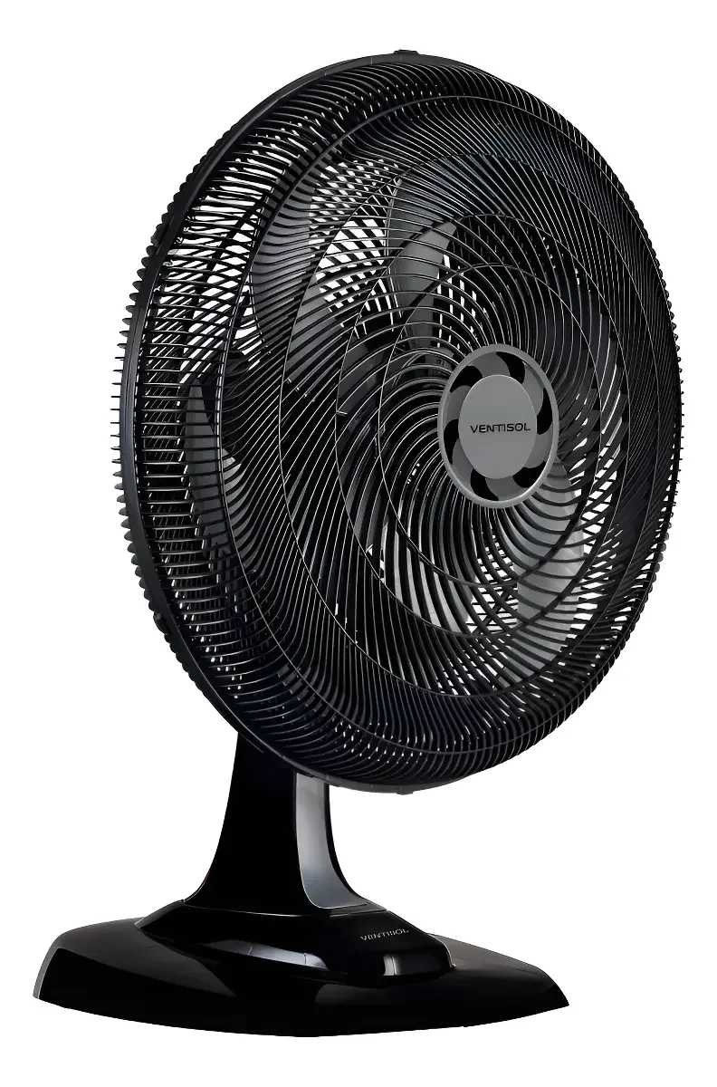 Ventilador De Mesa Turbo 50cm Com 6 Pás Oscilante Preto
