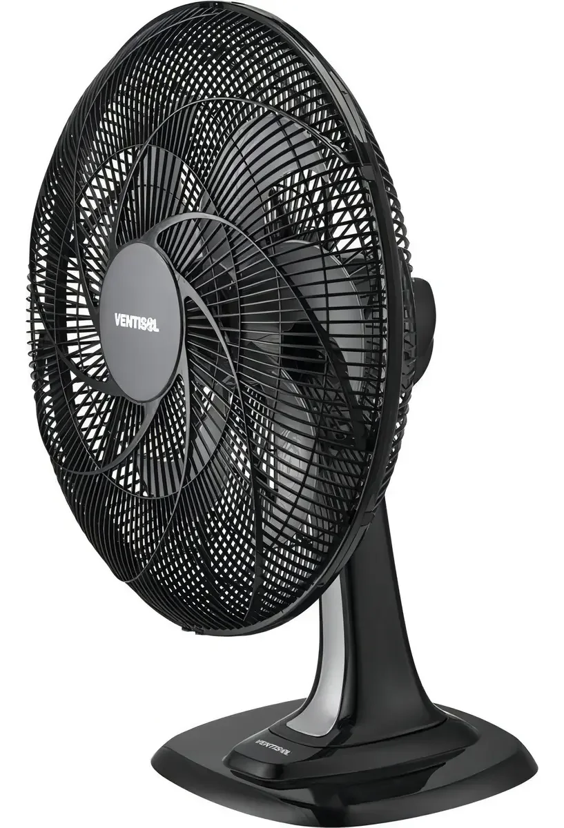 Ventilador De Mesa Turbo 50cm Com 6 Pás Oscilante Preto