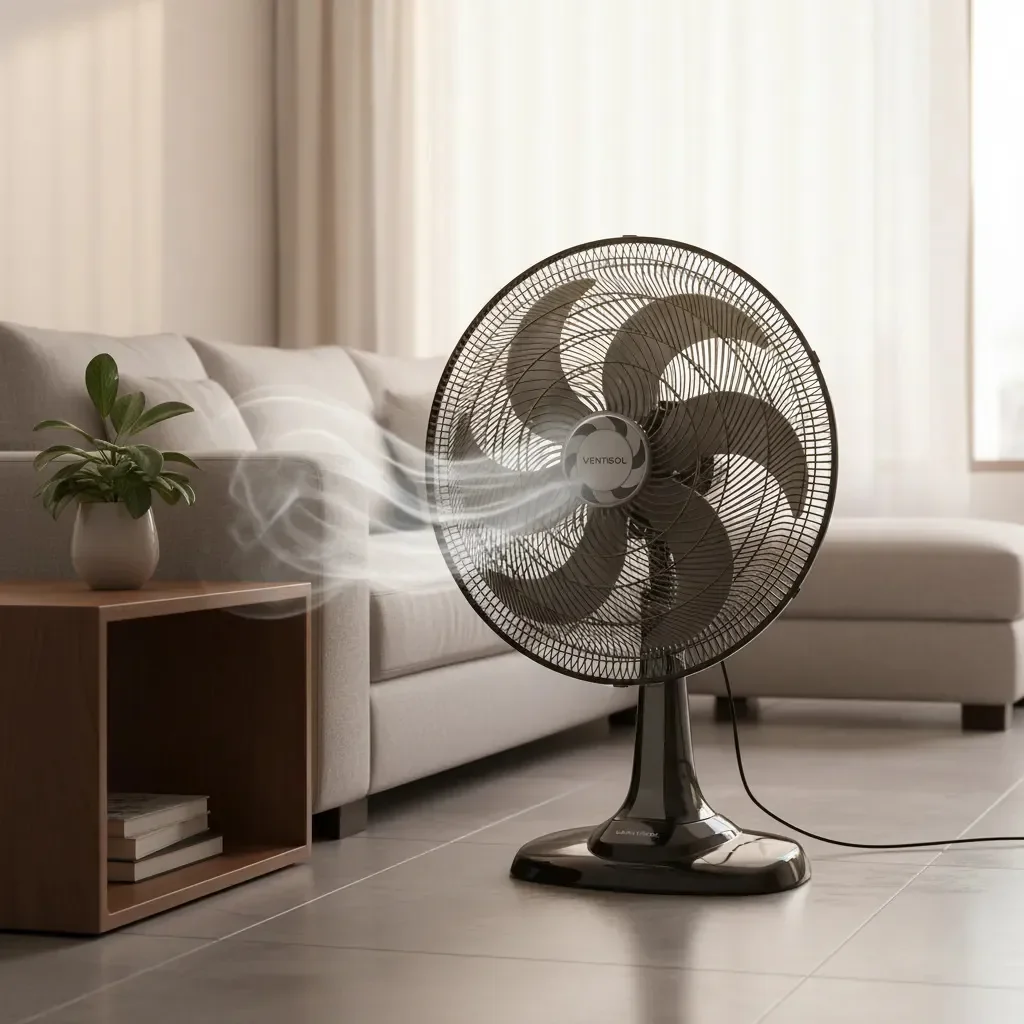 Ventilador De Mesa Turbo 50cm Com 6 Pás Oscilante Preto