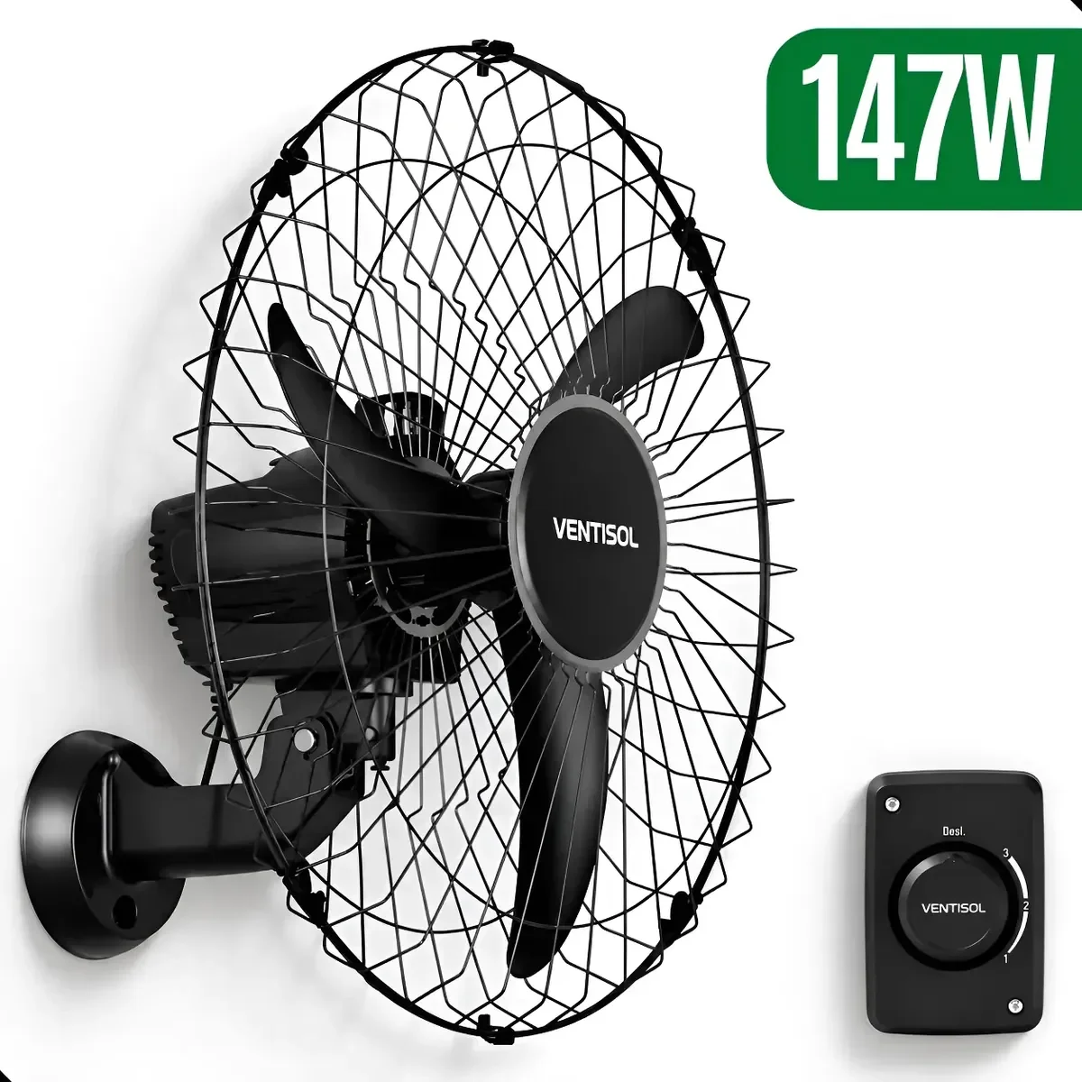 Ventilador Osc Parede Industrial 60cm 127v/220v Grade Aço