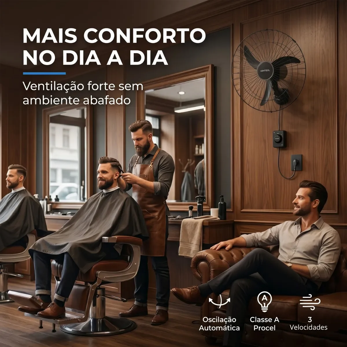 Ventilador Osc Parede Industrial 60cm 127v/220v Grade Aço