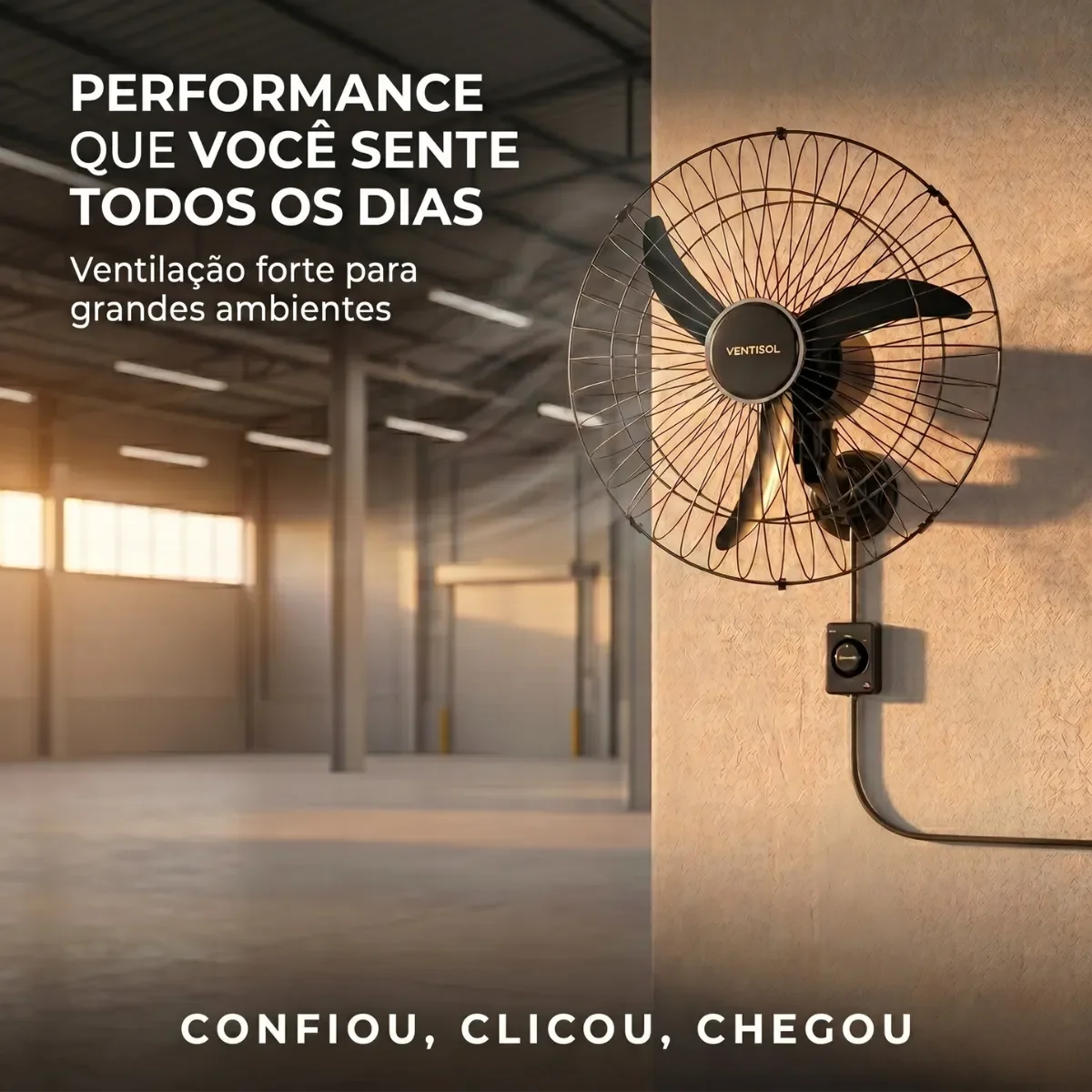 Ventilador Osc Parede Industrial 60cm 127v/220v Grade Aço